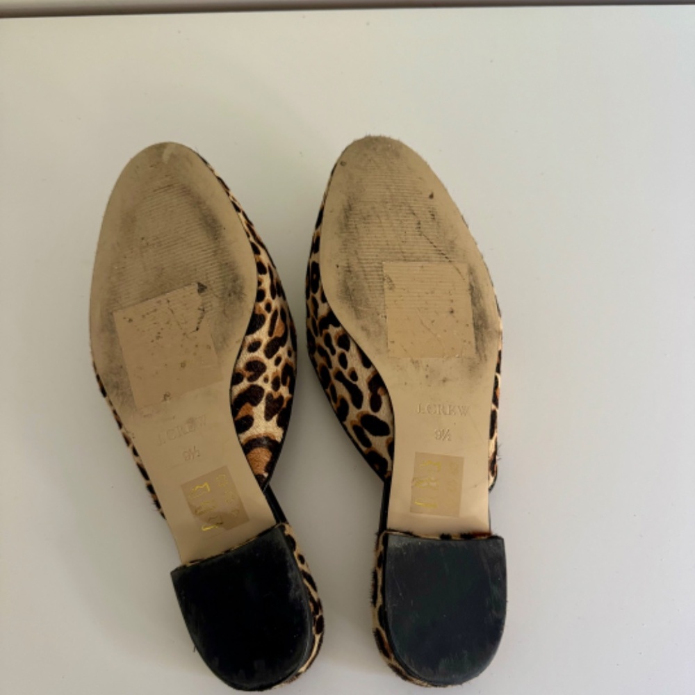 J. Crew Collection Piped Leopard Loafer Mules - Picture 5 of 5